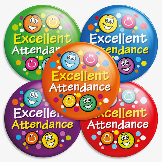 40 Excellent Attendance Badges - 38mm
