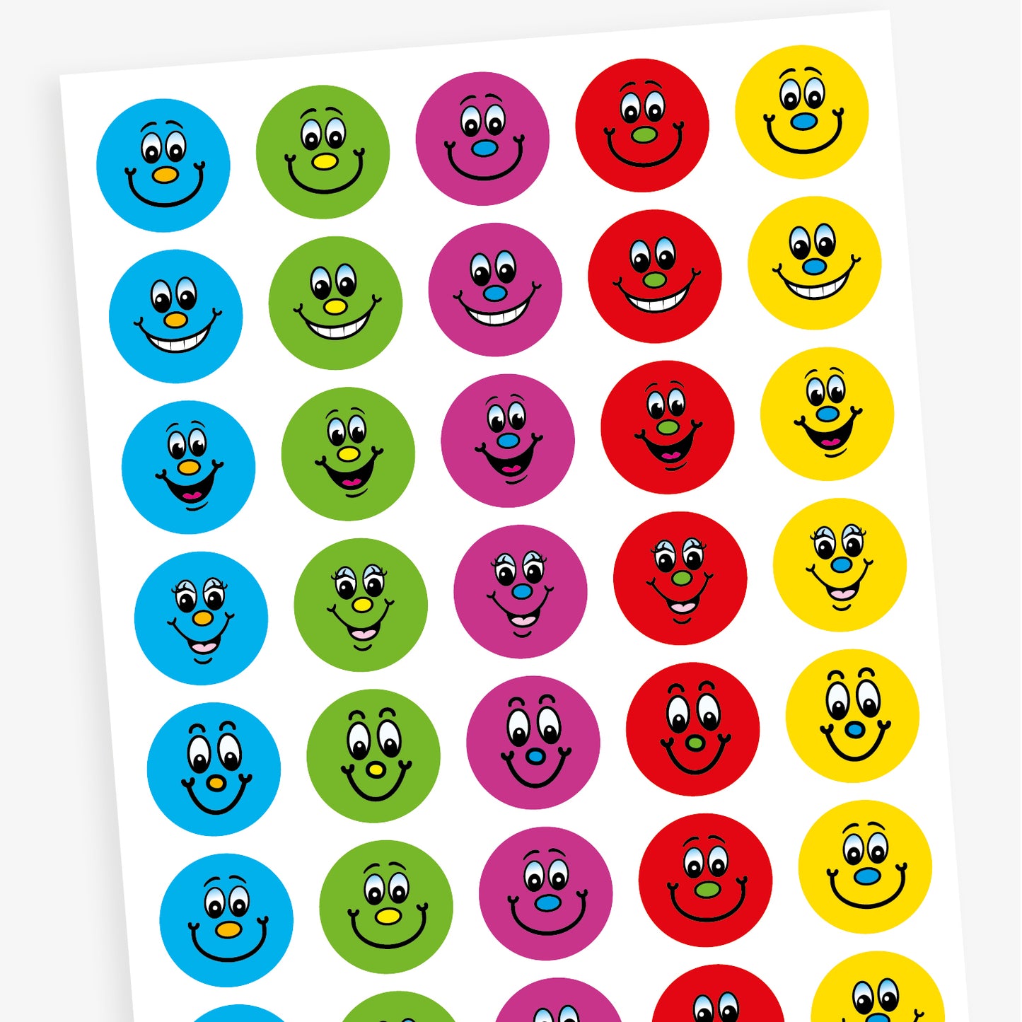 Smiley Face Stickers - 20mm