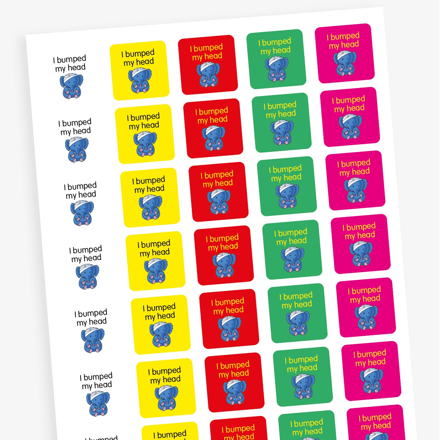 I Bumped My Head Stickers | 20mm | x 35 | Pupil Reward