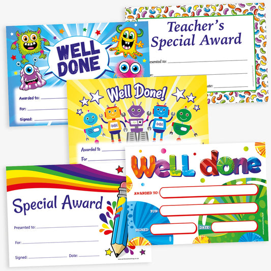 100 Assorted Scented Certificates - A5