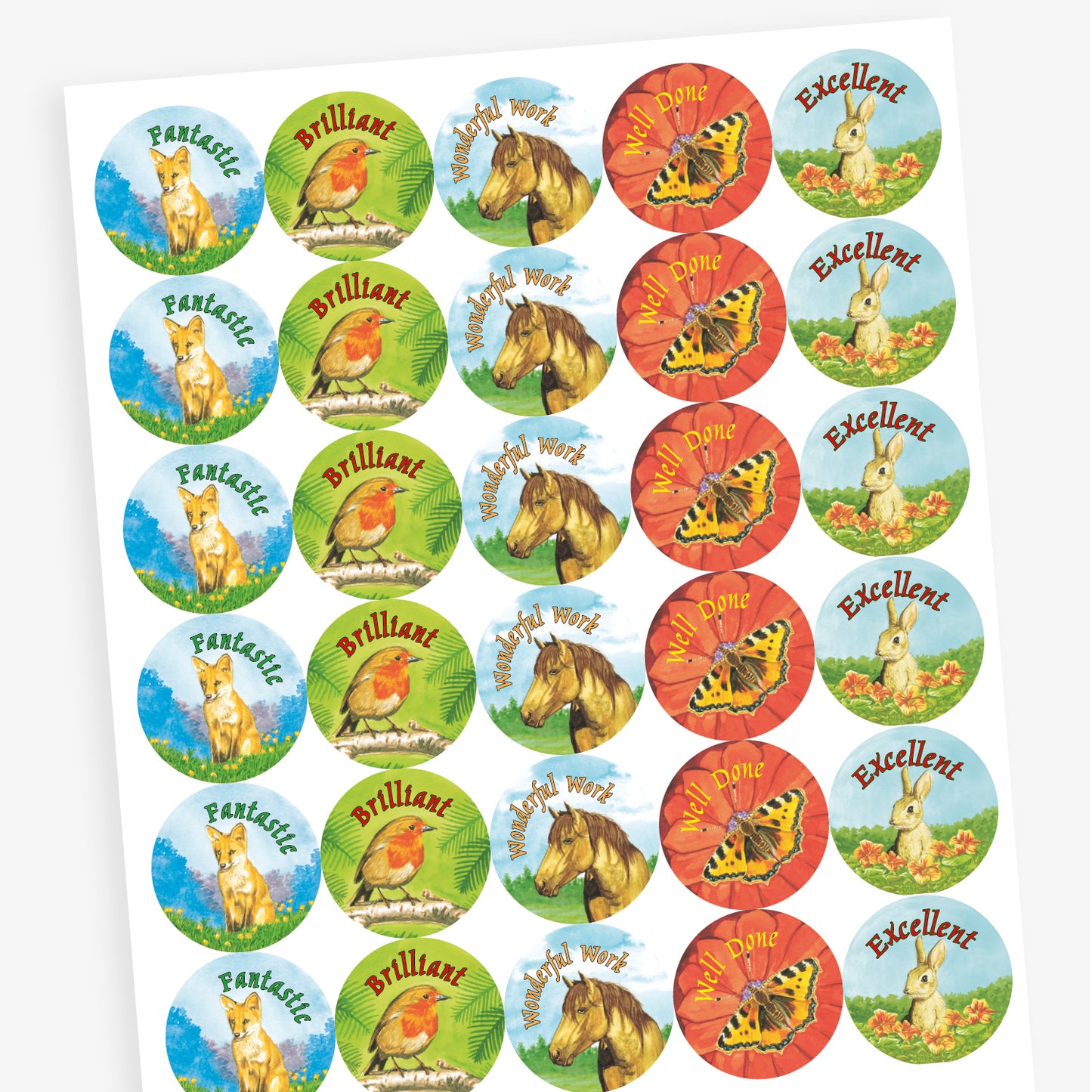30 Wildlife Stickers - 25mm