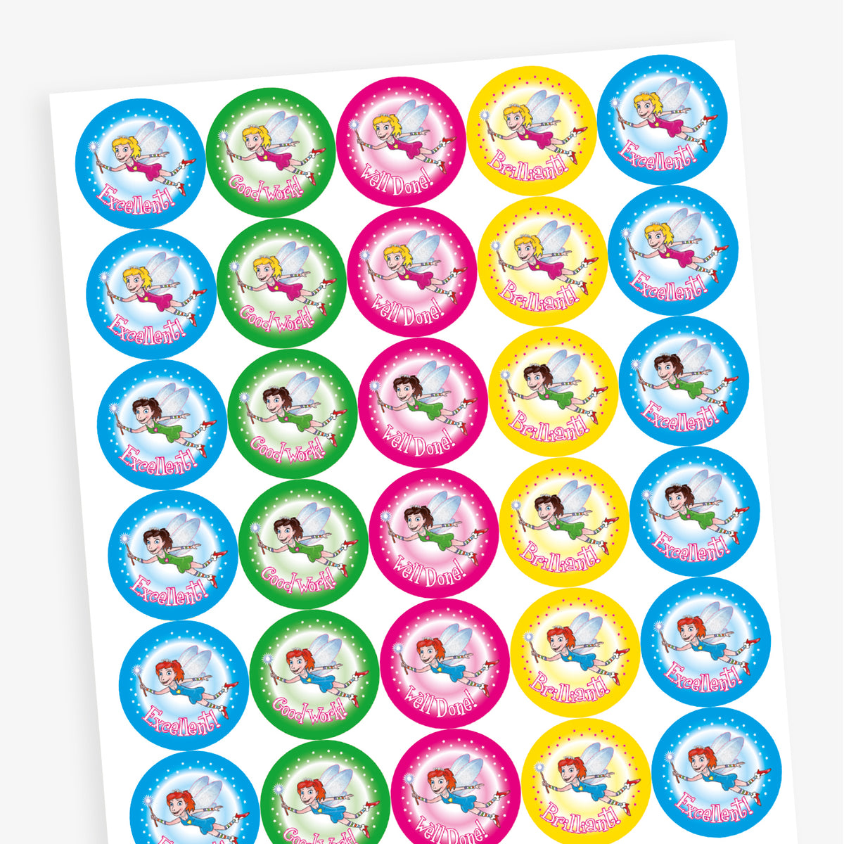Fairy Flying Sticker Fairy Stickers | Mixed Designs | 25mm | 30 Stickers