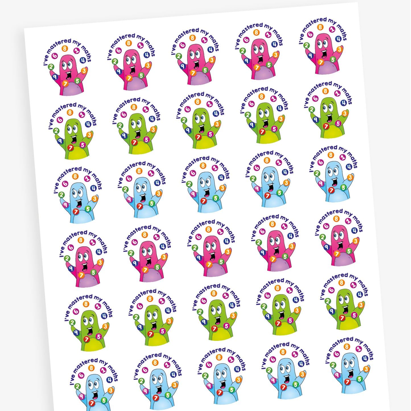 30 I'm Mastered My Maths Stickers - 25mm