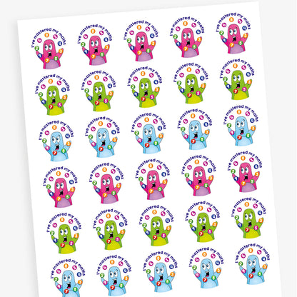 30 I'm Mastered My Maths Stickers - 25mm