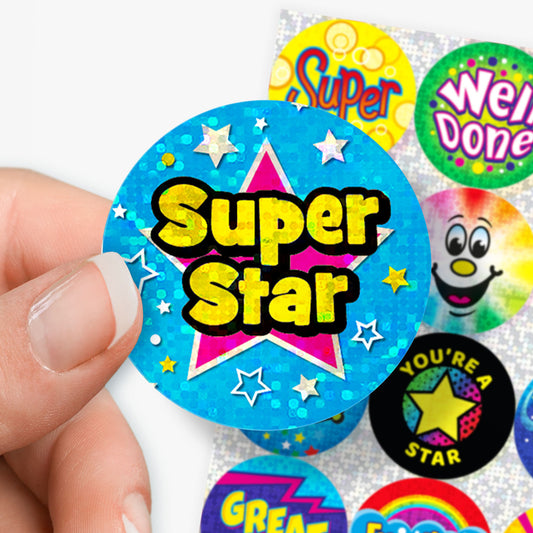 Holographic Assorted Praise Stickers - 37mm