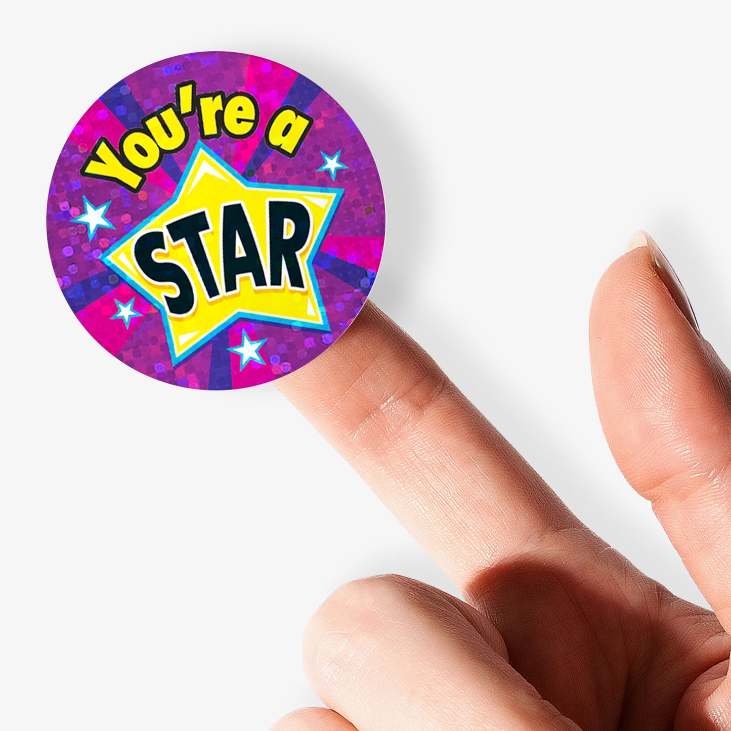 Holographic Assorted Praise Stickers - 37mm