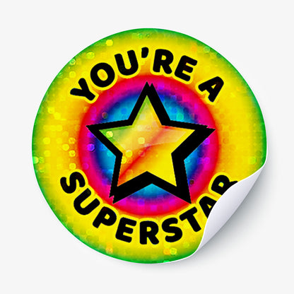Holographic Assorted Praise Stickers - 37mm