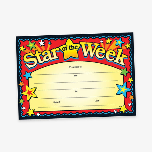 20 Star of the Week Certificates - A5