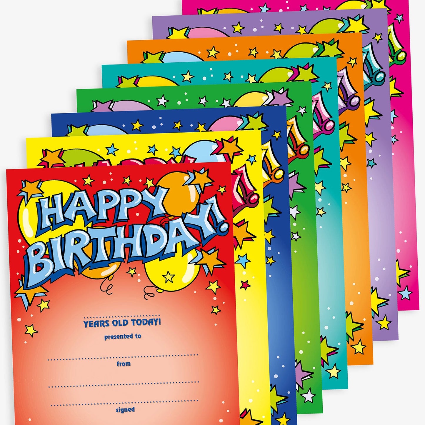 48 Happy Birthday Portrait Certificates - A5