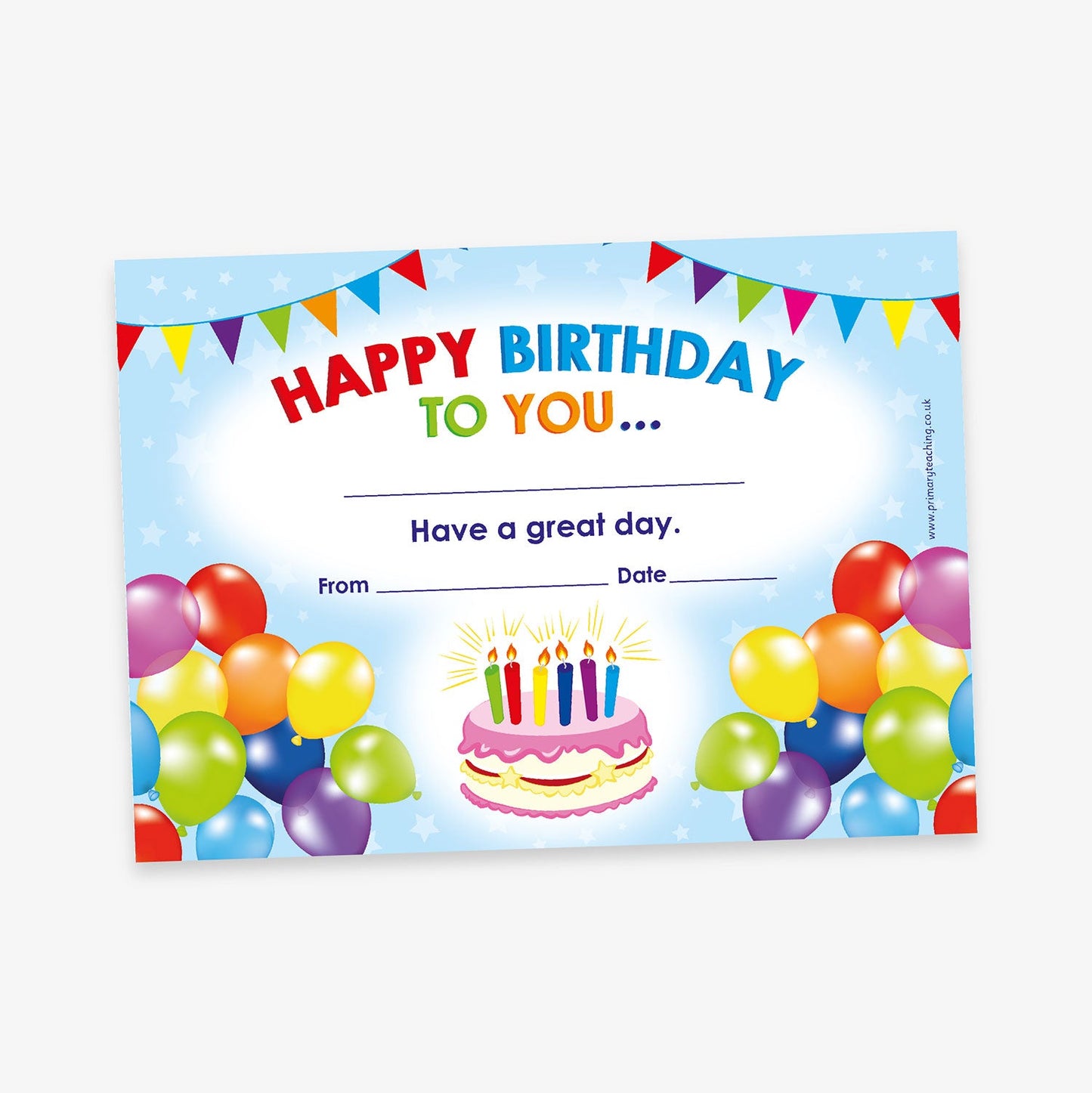 20 Jellybean Scented Happy Birthday To You Certificates - A5