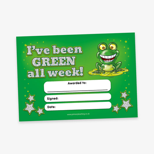 Holographic I've Been Green All Week Certificates - A5