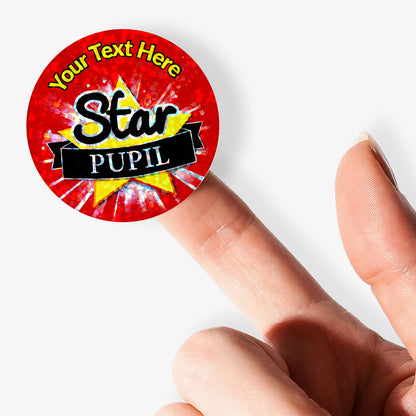 Top Pupil Sticker Personalised Holographic Star Pupil Stickers | 37mm | x 35