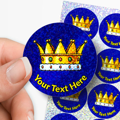 Many Crown Sticker Personalised Holographic Crown Stickers | 37mm | x 35
