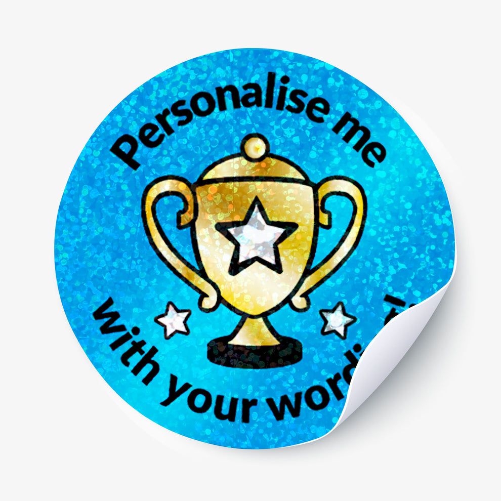 Personalised Holographic Trophy Stickers | 37mm | x 35