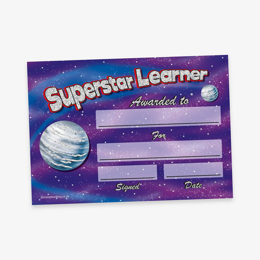 20 Holographic Superstar Learner Certificates - A5