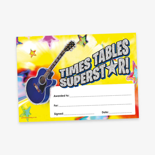 20 Holographic Times Tables Certificates - A5
