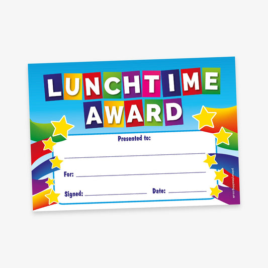 20 Lunchtime Award Certificates - A5