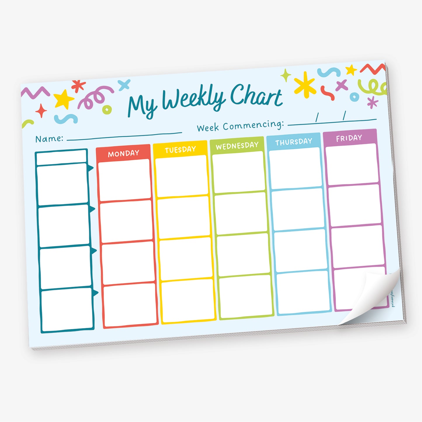 My Weekly Chart Pad - A4