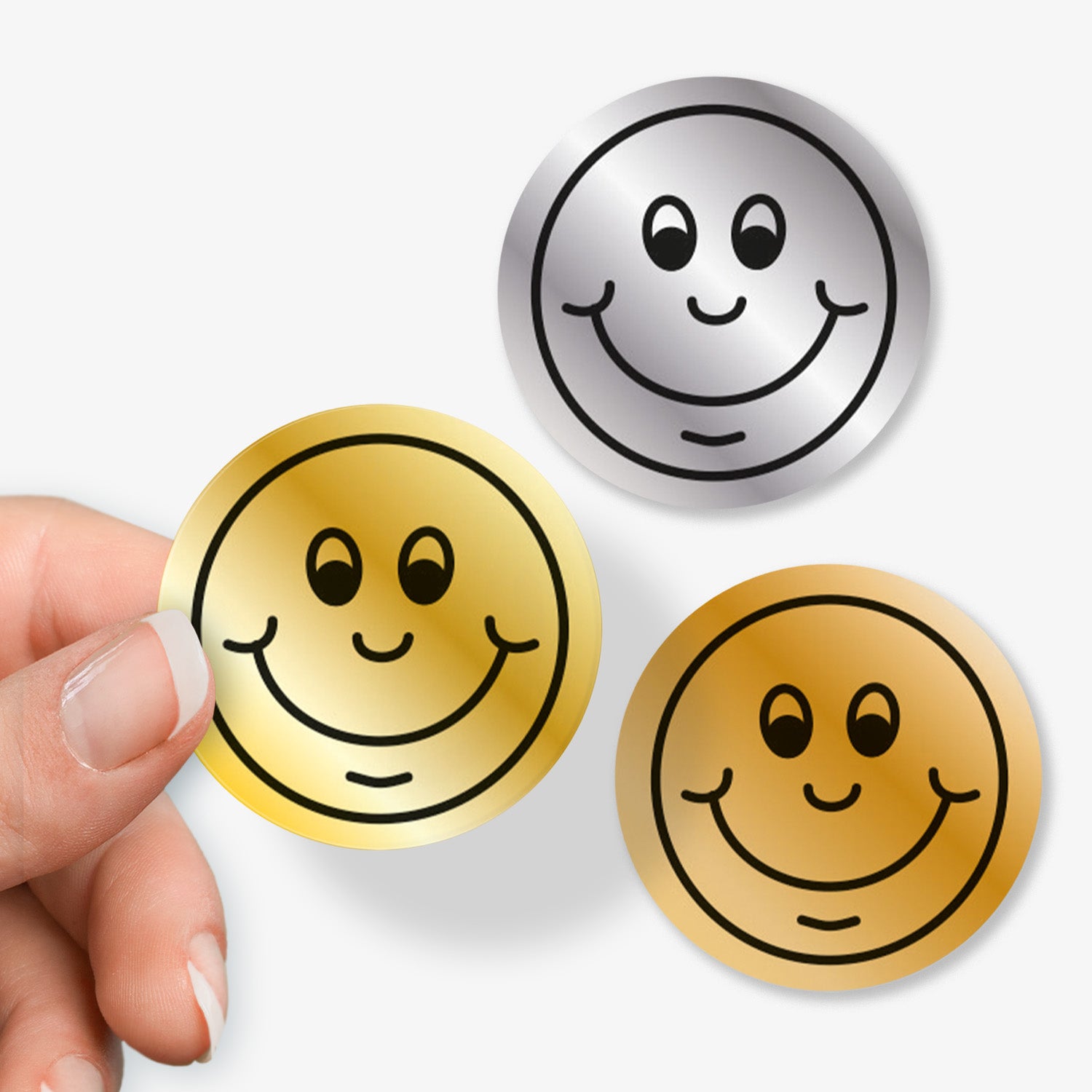 Smile Stickers | Metallic | 70 Stickers | 25mm | Rewards
