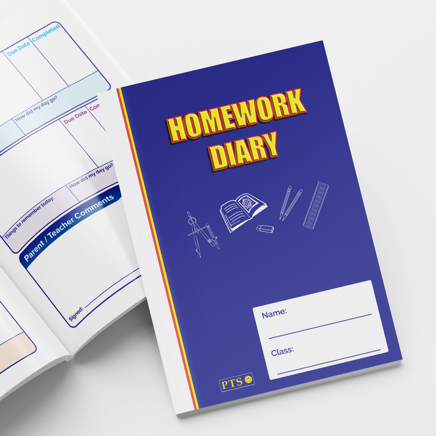 Homework Diary - Blue - A5