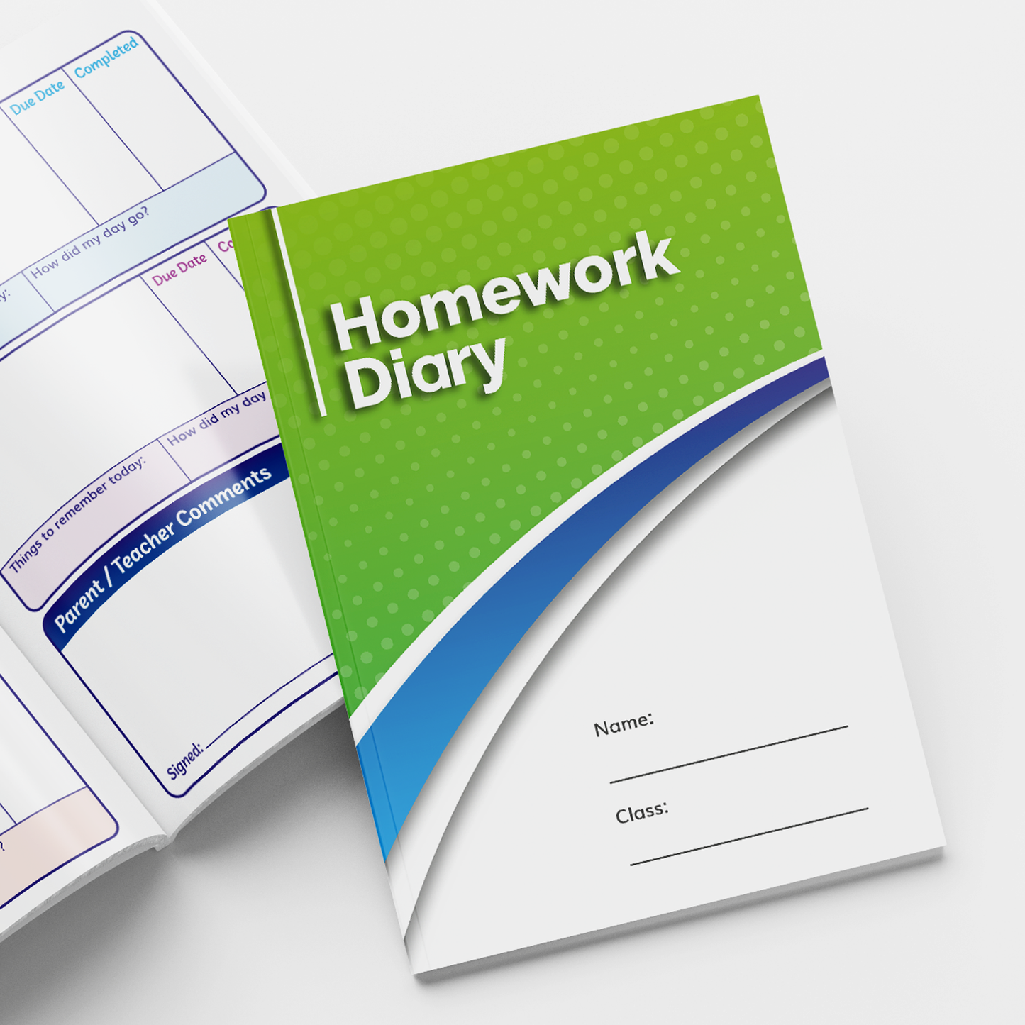 Homework Diary - Green - A5