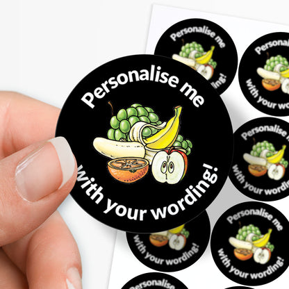35 Personalised Fruit Stickers - 37mm