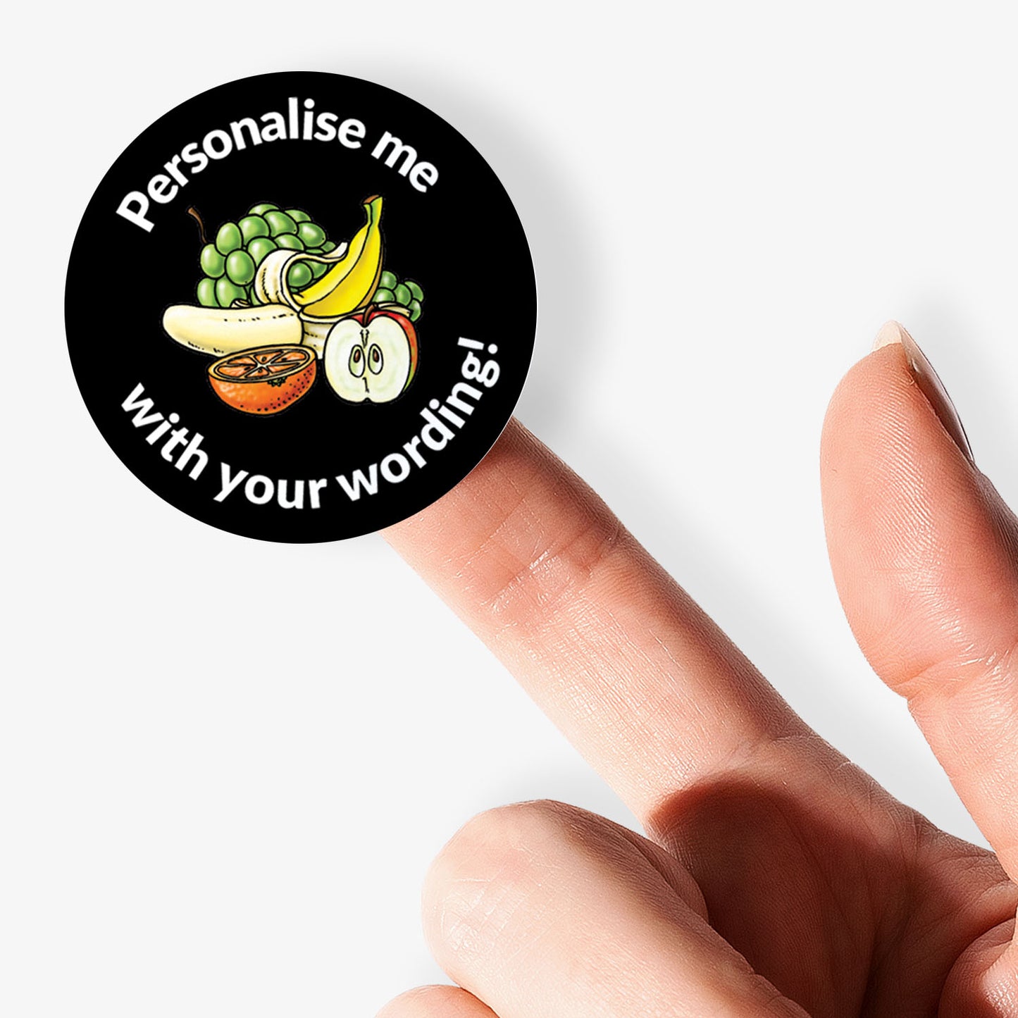 35 Personalised Fruit Stickers - 37mm