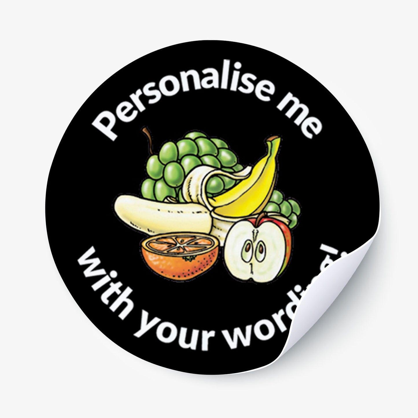 35 Personalised Fruit Stickers - 37mm