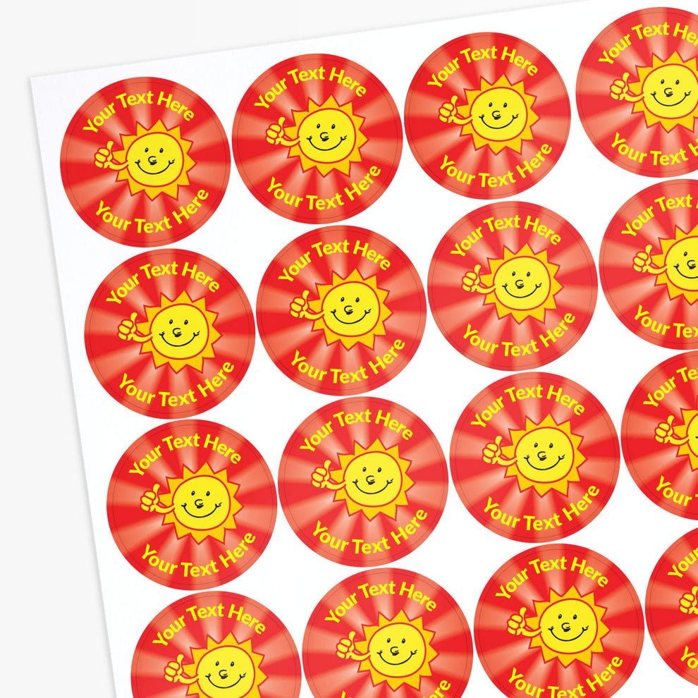 Light Rays Stickers Personalised Sun Stickers | Rays | 35 per sheet | 37mm