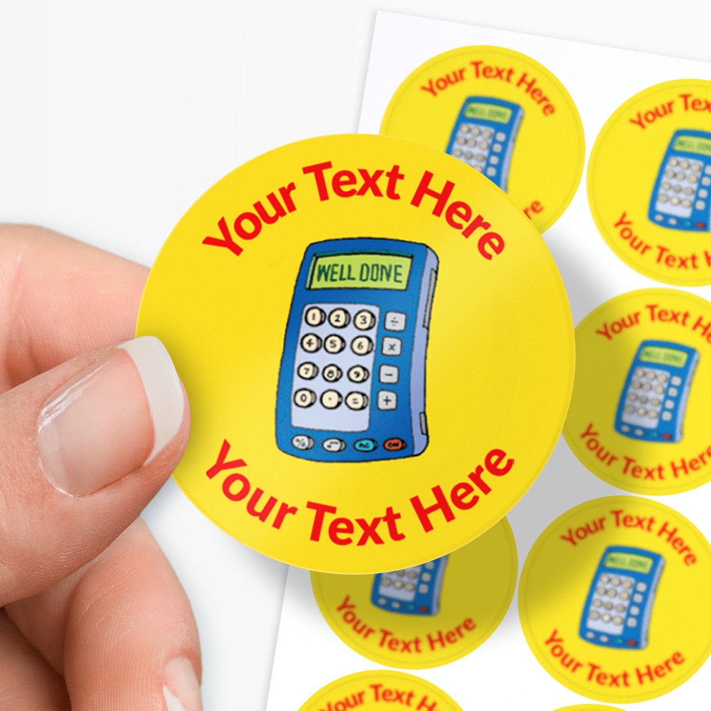 35 Personalised Calculator Stickers - 37mm