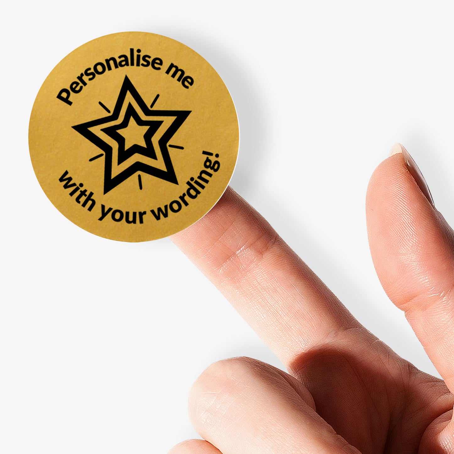 Personalised Metallic Gold Star Stickers - 37mm