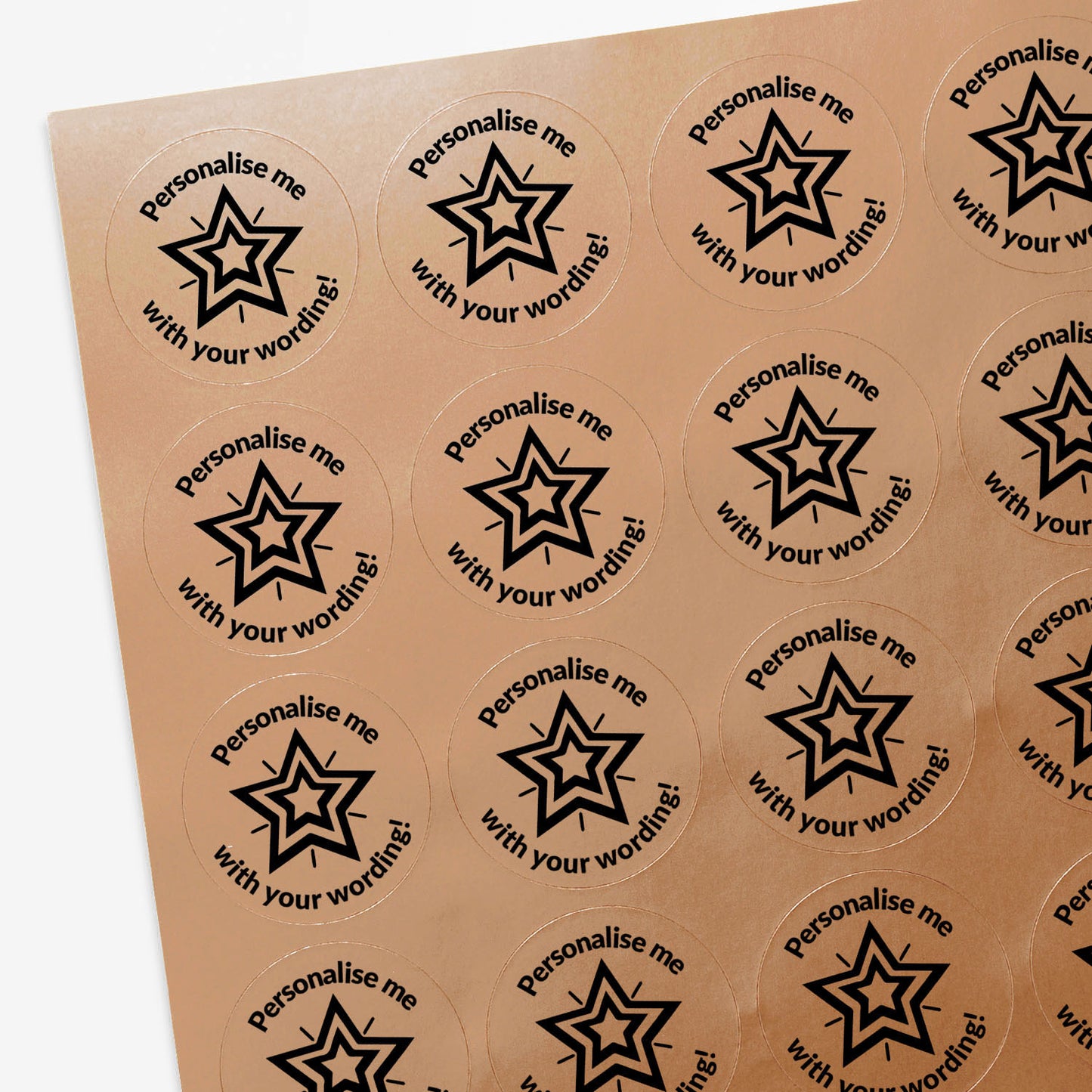 Personalised Metallic Bronze Star Stickers - 37mm