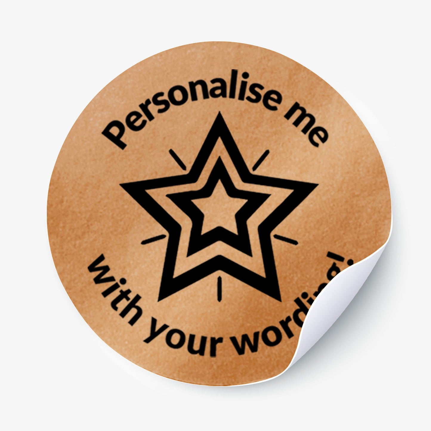 Personalised Metallic Bronze Star Stickers - 37mm