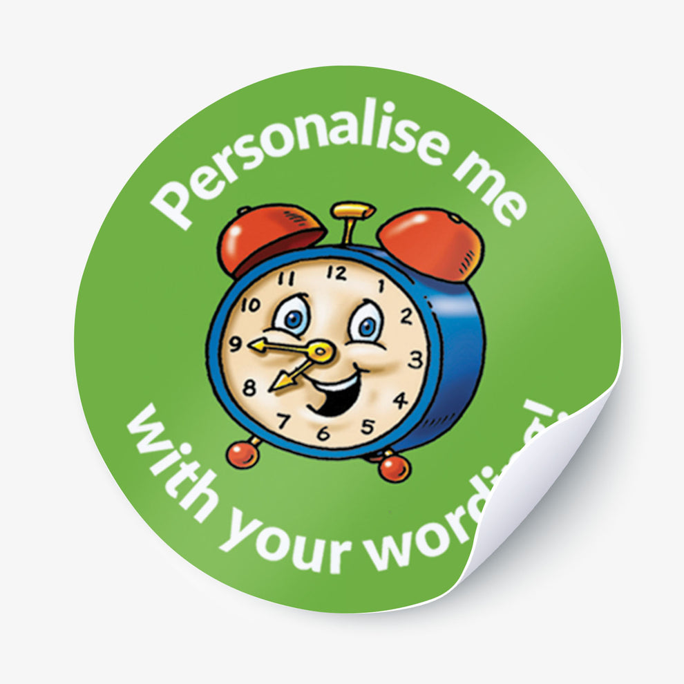 Personalised Clock Stickers | 35 per sheet | 37mm | Rewards