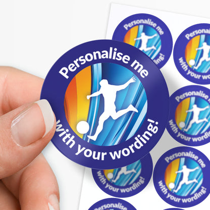 35 Personalised Football Stickers - 37mm