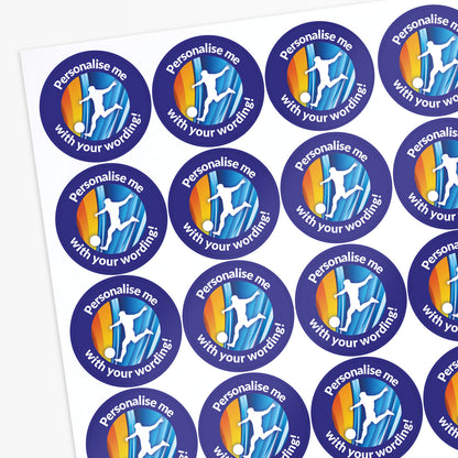 35 Personalised Football Stickers - 37mm
