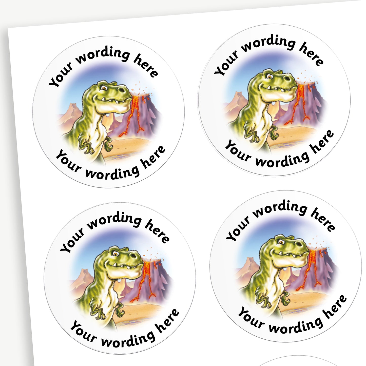 35 Personalised T Rex Stickers - 37mm