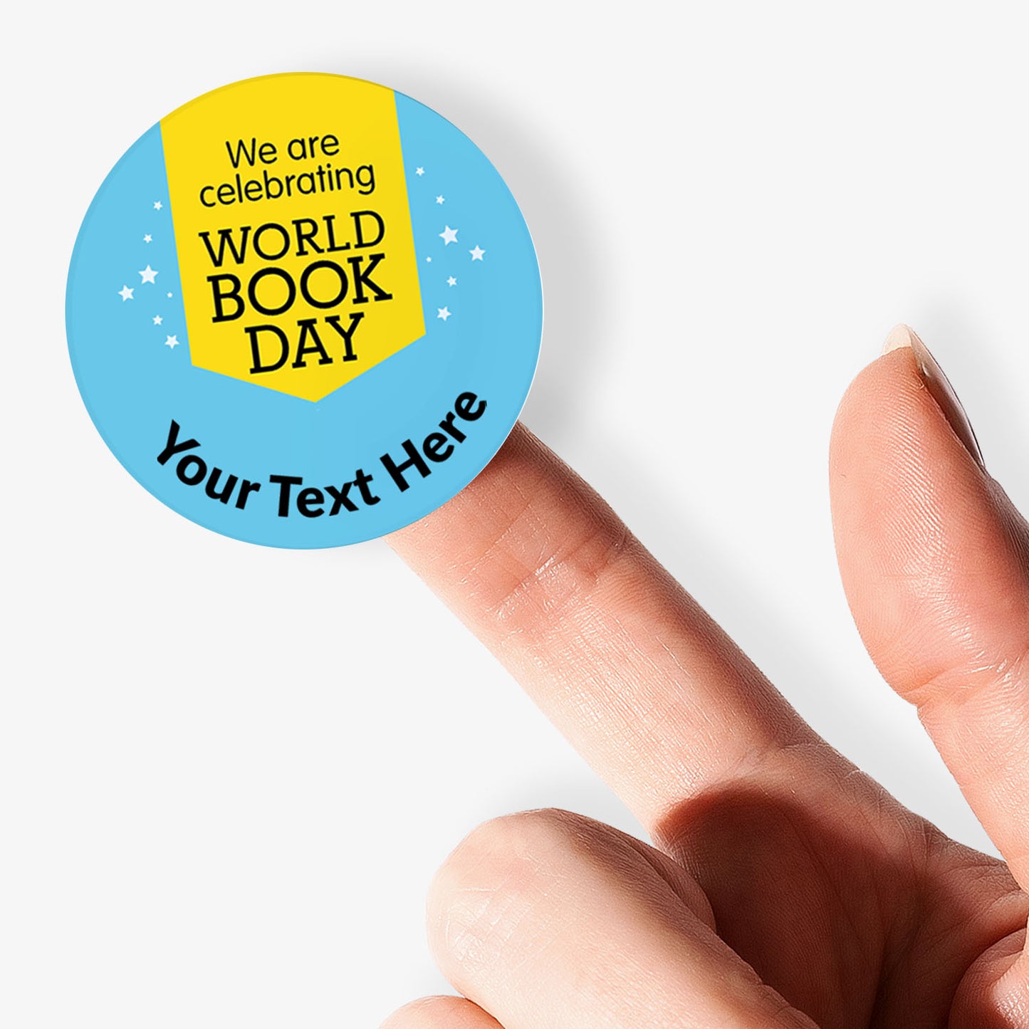 35 Personalised World Book Day Stickers - 37mm