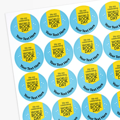 35 Personalised World Book Day Stickers - 37mm
