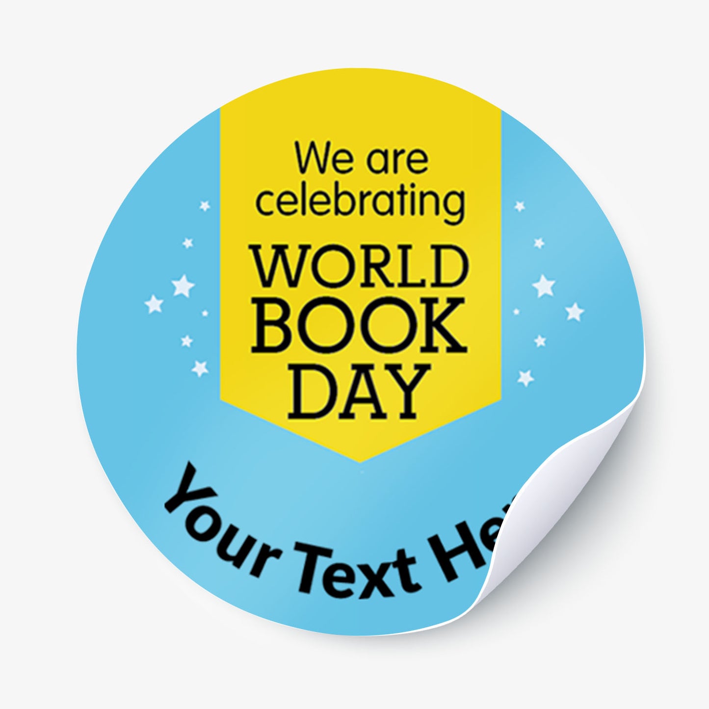 35 Personalised World Book Day Stickers - 37mm