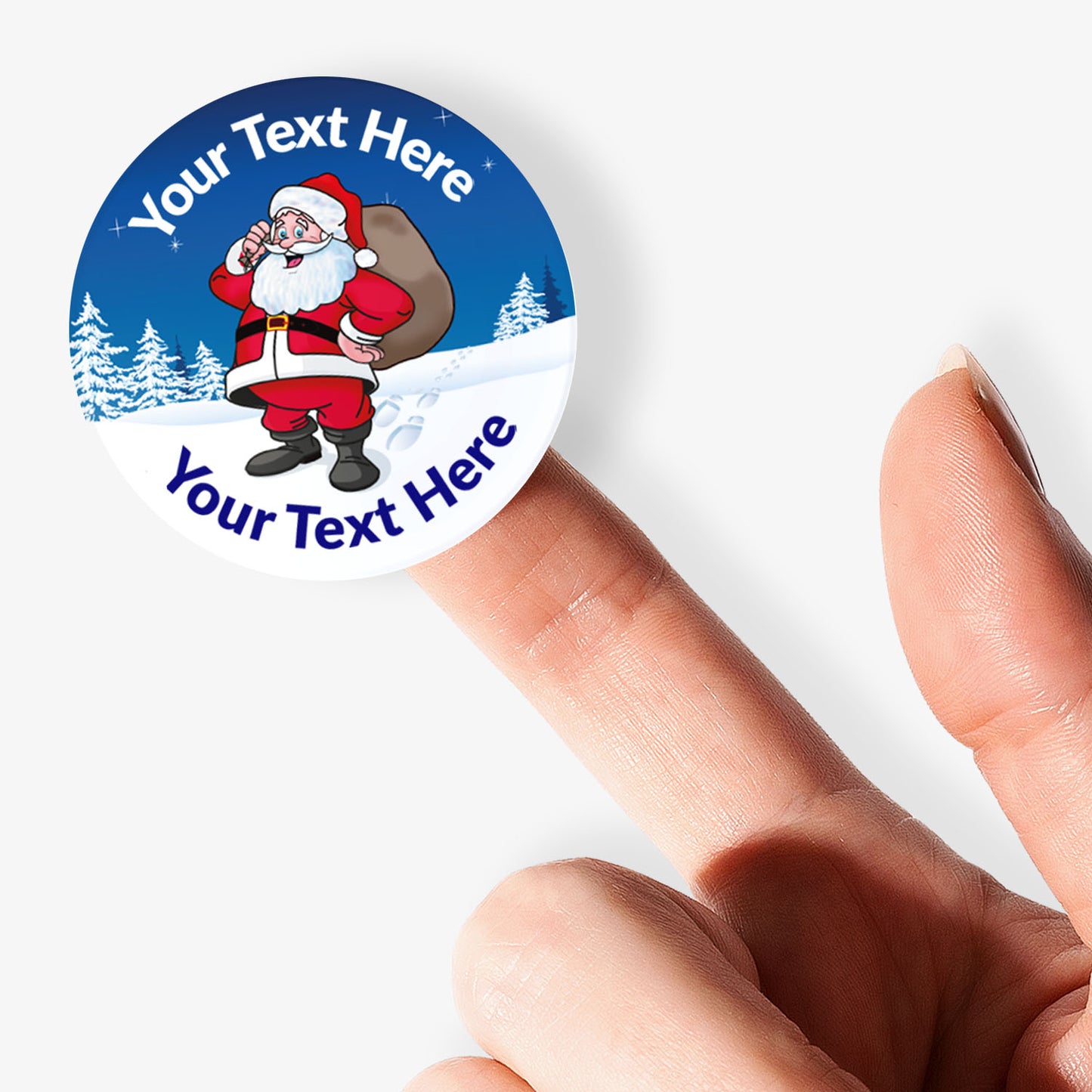 35 Personalised Father Christmas Stickers - 37mm