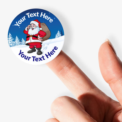 35 Personalised Father Christmas Stickers - 37mm