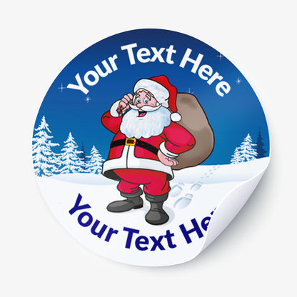 35 Personalised Father Christmas Stickers - 37mm