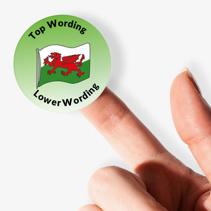35 Personalised Welsh Flag Stickers - 37mm