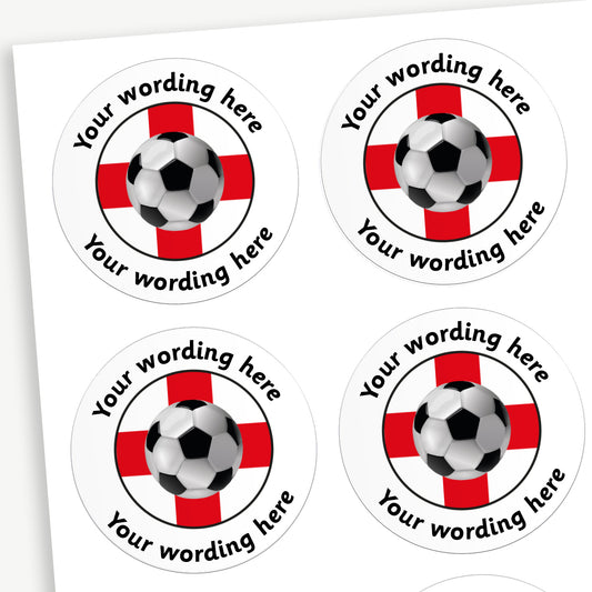 35 Personalised England Football Stickers - 37mm