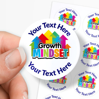 35 Personalised Growth Mindset Stickers - 37mm