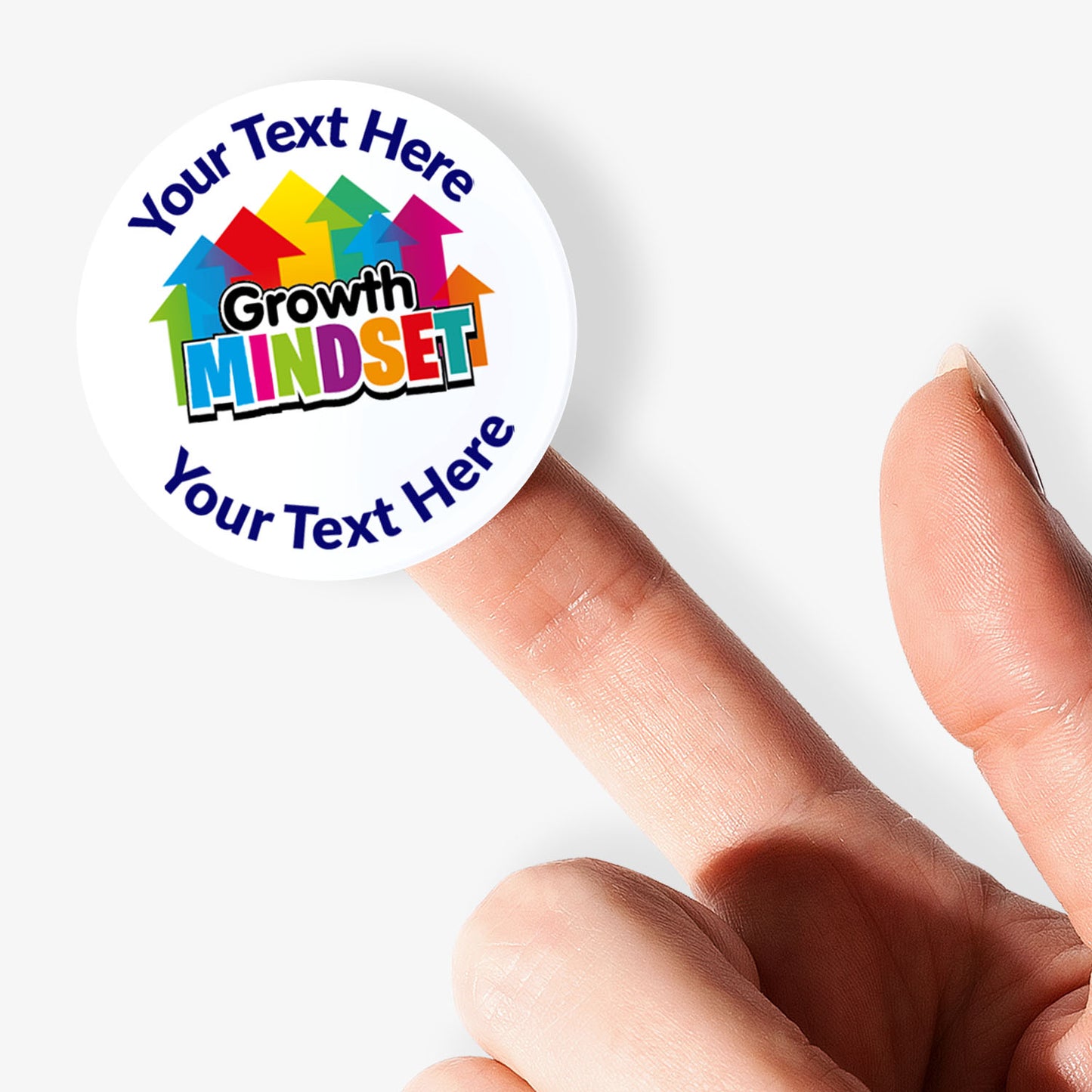 35 Personalised Growth Mindset Stickers - 37mm