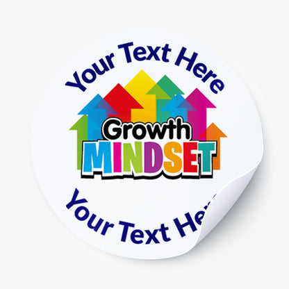 35 Personalised Growth Mindset Stickers - 37mm