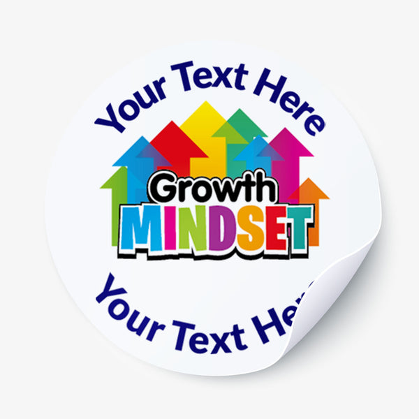 Personalised Growth Mindset Stickers | 35 per sheet | 37mm