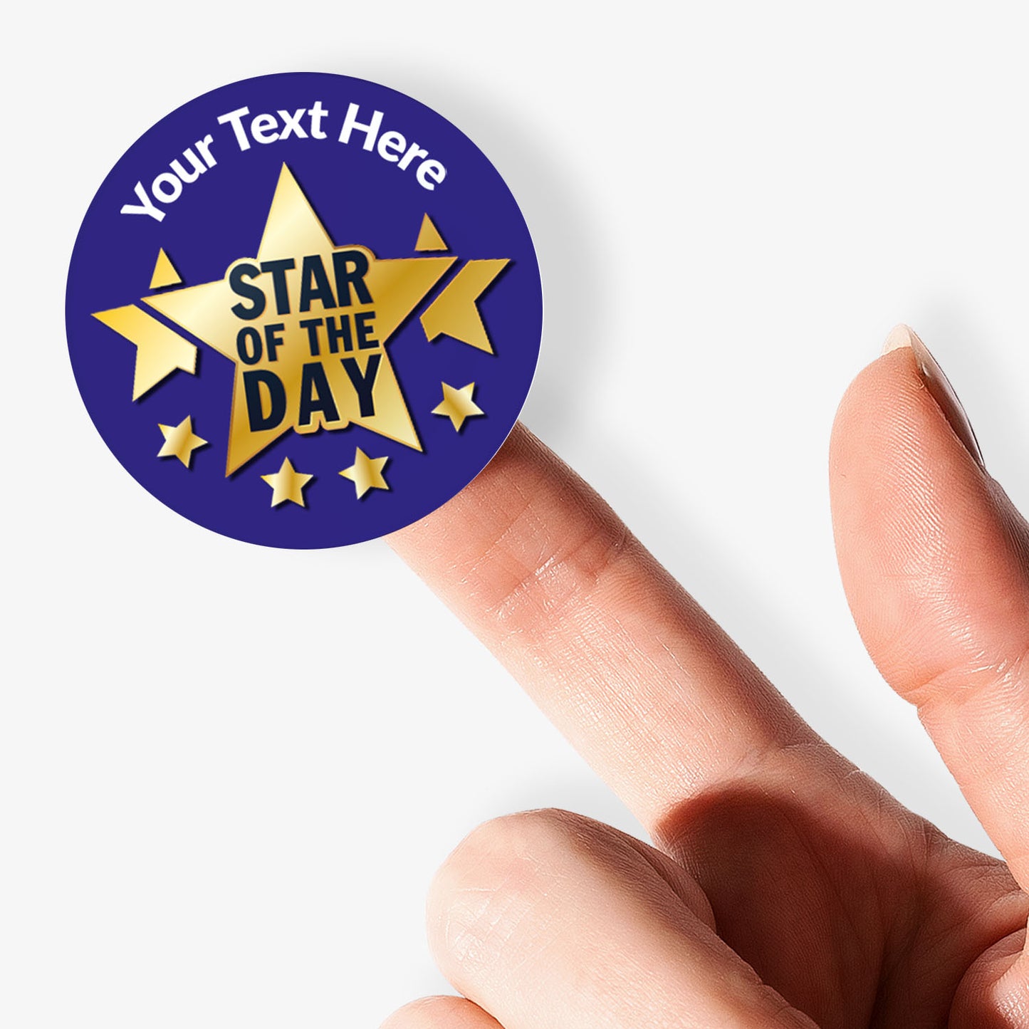 35 Personalised Star of the Day Star Stickers - 37mm